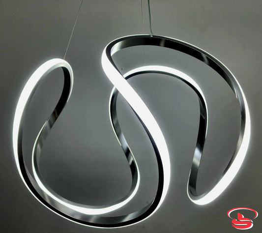 Wave Loop Cool White Modern LED Chandelier