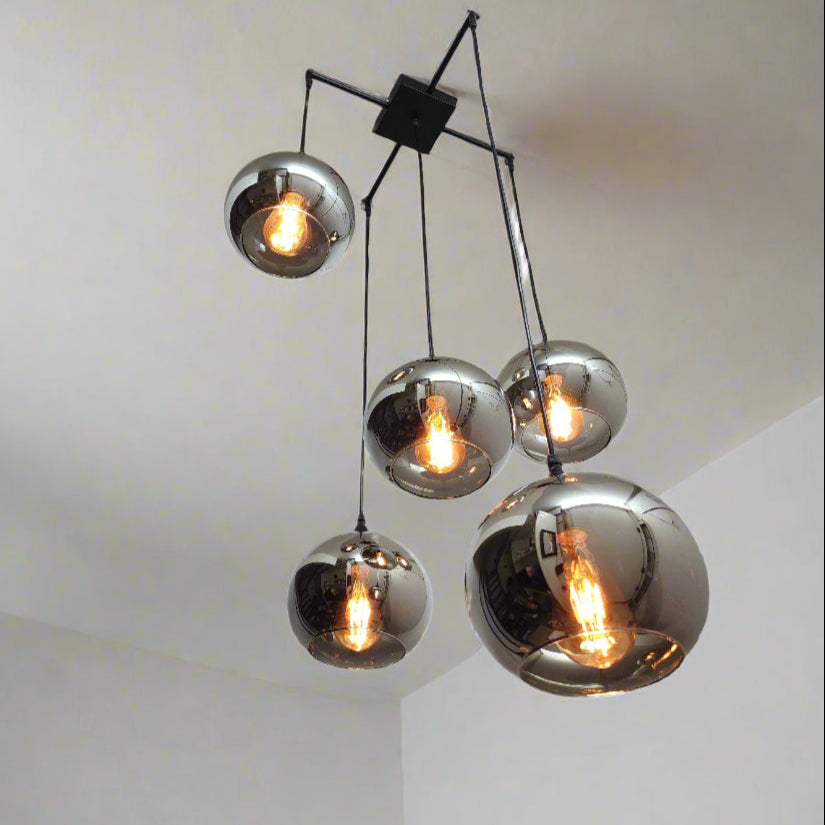 5 smoke glass pendant light - C11-5. - Smart Life