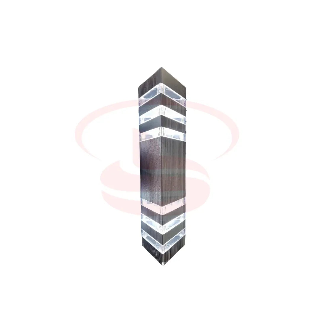 2 Way Up/Down Modern rectangular outdoor wall lamp with layered glass stripes for gate and villa lighting.
Smart Life Lighting & Electrical