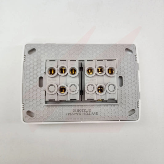 White 4 lever 1 way wall switch with modern rectangular design.
Smart Life Lighting & Electrical