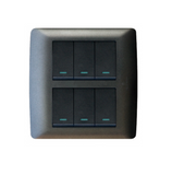 6 Lever 1 Way Switch - Black.