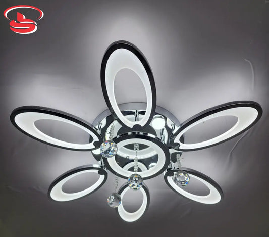 73w LED ceiling light with oval rings and crystal pendant accents, offering bright, energy-saving illumination for modern interiors.
Smart Life Lighting & Electrical
