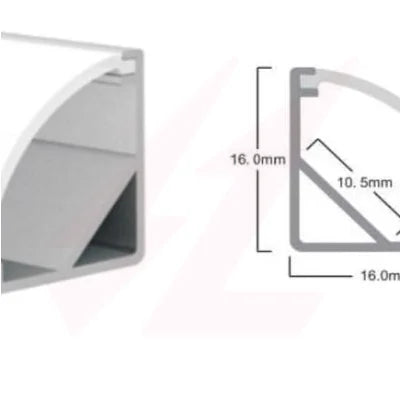 16x16mm 90 Degree Corner Black LED Aluminum Profile Channel with Frosted Diffuser.
Smart Life Lighting & Electrical