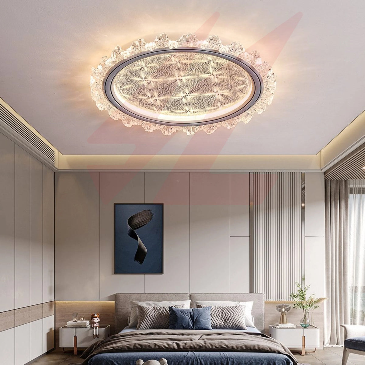 50cm Crystal Design Smart LED Ceiling Light 104W with Remote App Control and Adjustable Colour Temperature.
Smart Life Lighting & Electrical