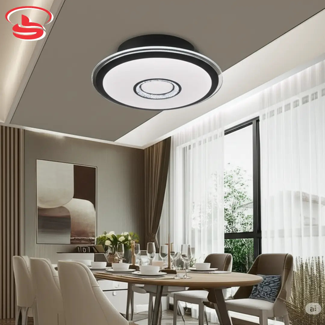 Modern CE-014 LED ceiling light with crystal inner ring and 3-colour changing LED illumination, perfect for stylish home lighting.
Smart Life Lighting & Electrical