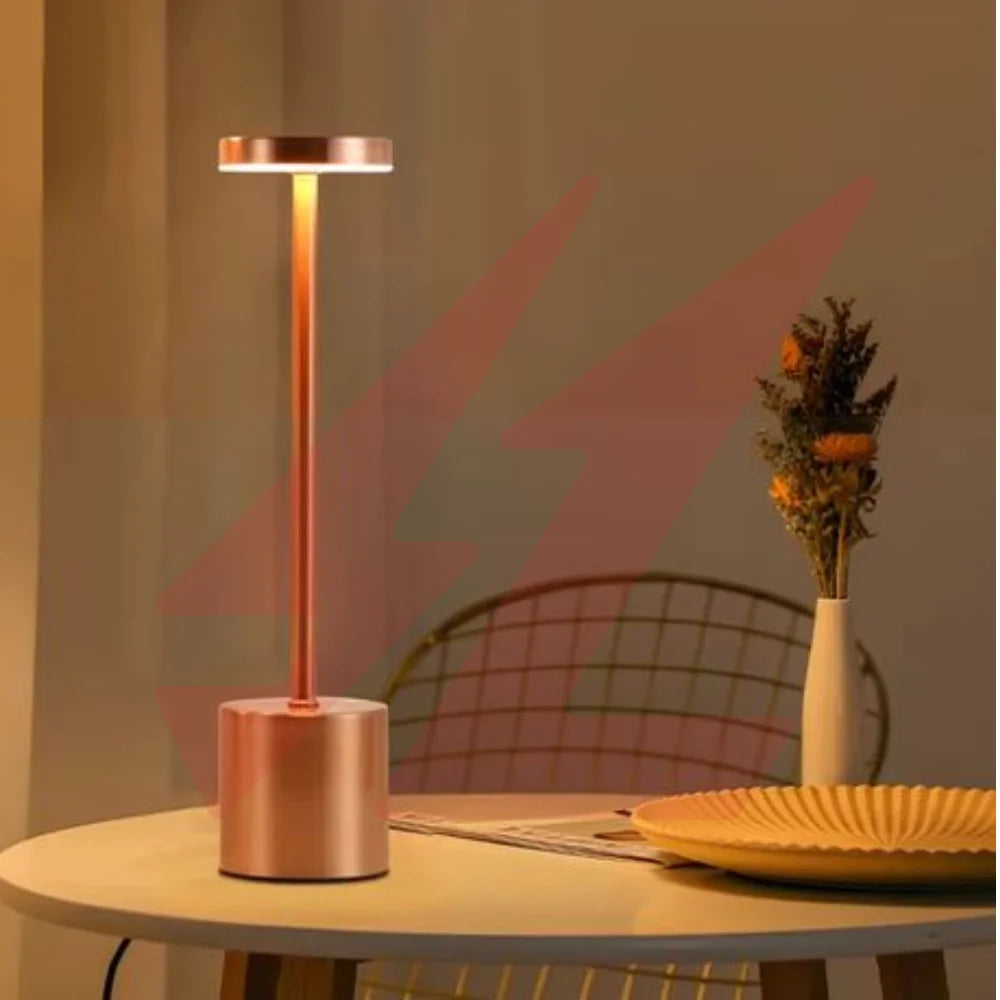 Rose Gold Portable metal rechargeable cordless LED table lamp with touch control and adjustable light colors.
Smart Life Lighting & Electrical