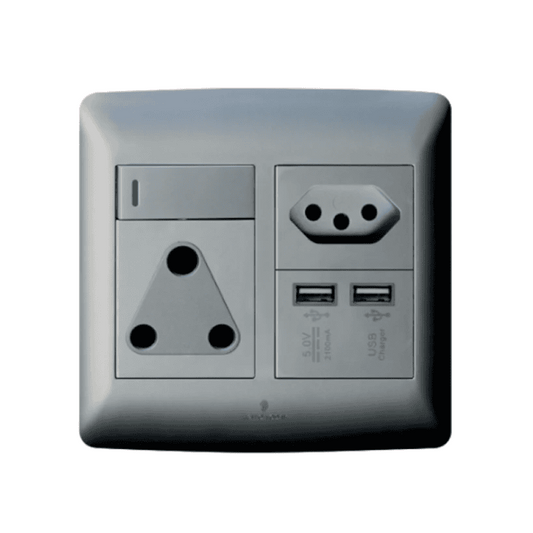 USB/EURO/SINGLE SOCKET - Silver. - Smart Life