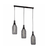 Metal Mesh Bottle Style Chandelier Light - Row of 03(Black). - Mr.Smart SA's Best Online Shopping Store
