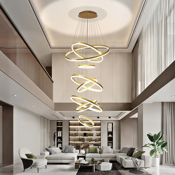 Modern chandeliers South Africa installed in a luxurious living room