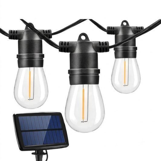10M 10 Bulbs- Solar LED Festoon Outdoor String Lights