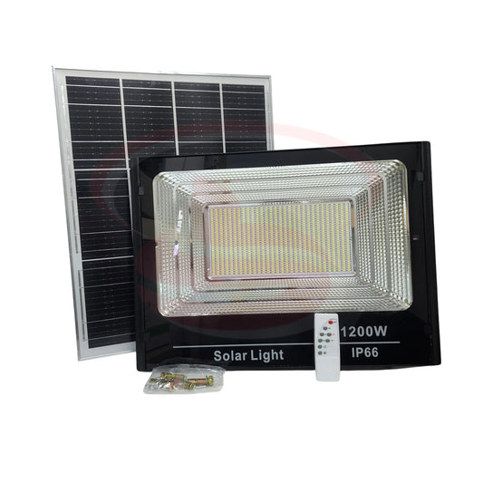 1200W Solar Flood Light with Remote and Solar Panel – Outdoor Waterproof LED Security Light by Smart Life Lighting & Electrical