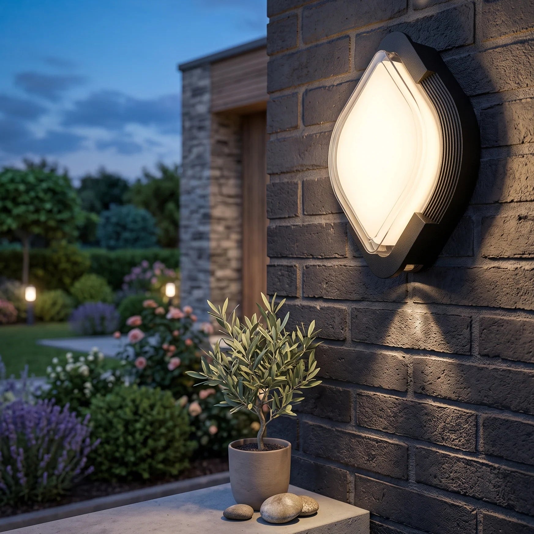 15W Modern LED Outdoor Wall Lamp with Black Aluminum Body, Frosted Diffuser, Warm White 3000K, IP54 Waterproof Decorative Wall Light