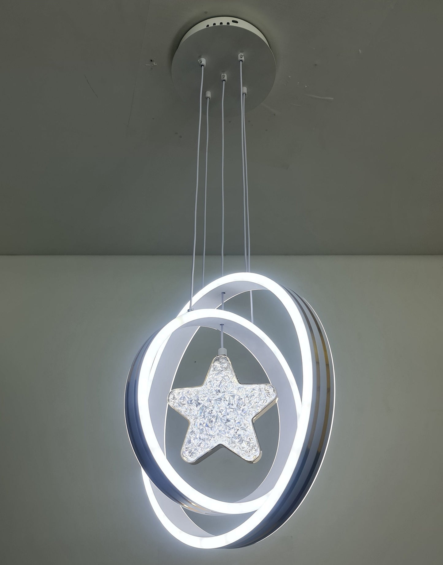 LED Acrylic rings pendant with crystal star. - Mr.Smart SA's Best Online Shopping Store