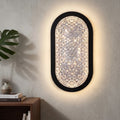 20W LED Crystal Decorative Wall Lamp with Black Aluminum Frame, Crystal Acrylic Diffuser, 3 Color CCT (3000K/4000K/6500K), 1600 Lumens, IP54 Waterproof for Indoor & Outdoor Use