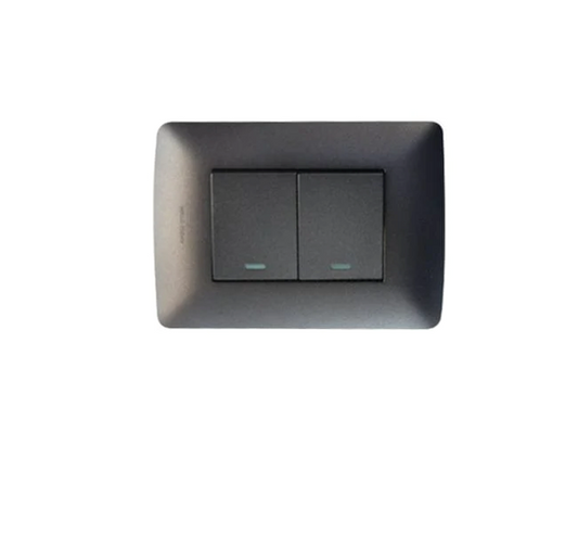 2 Lever 1 Way Switch - Silver.