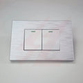 Silver 2 lever 1 way wall switch with modern rectangular design.
Smart Life Lighting & Electrical		