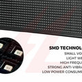 An informational product graphic showing a close-up of a black LED display panel, a circular inset of surface-mount device details, and text listing benefits such as SMD technology.
Smart Life Lighting & Electrical