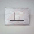 Silver 3 lever 1 way wall switch with modern rectangular design.
Smart Life Lighting & Electrical		