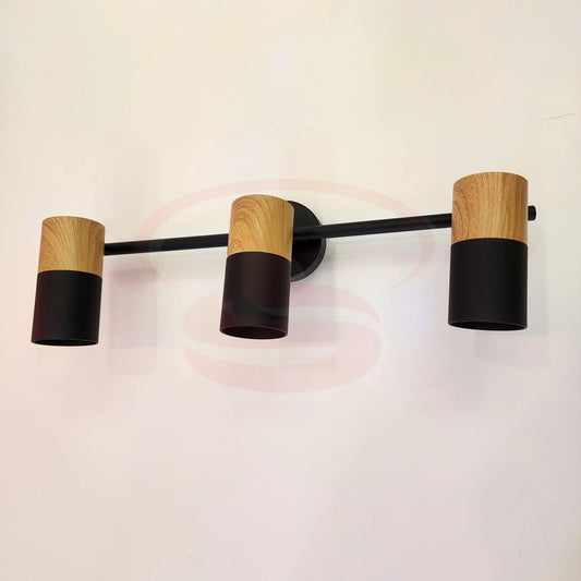 A modern indoor wall spotlight featuring a black rod base and wooden cylinder heads, 3 in One GU10 Globe for home and commercial interiors.
Smart Life Lighting & Electrical