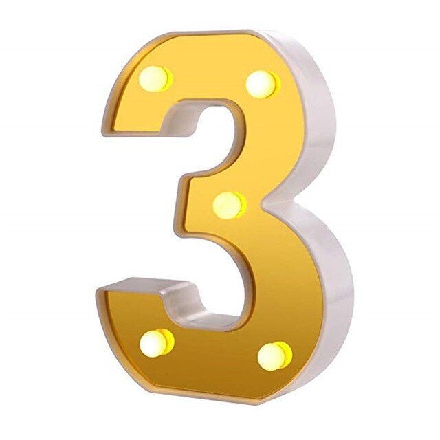 Gold plated LED Number Lights. - Mr.Smart SA's Best Online Shopping Store