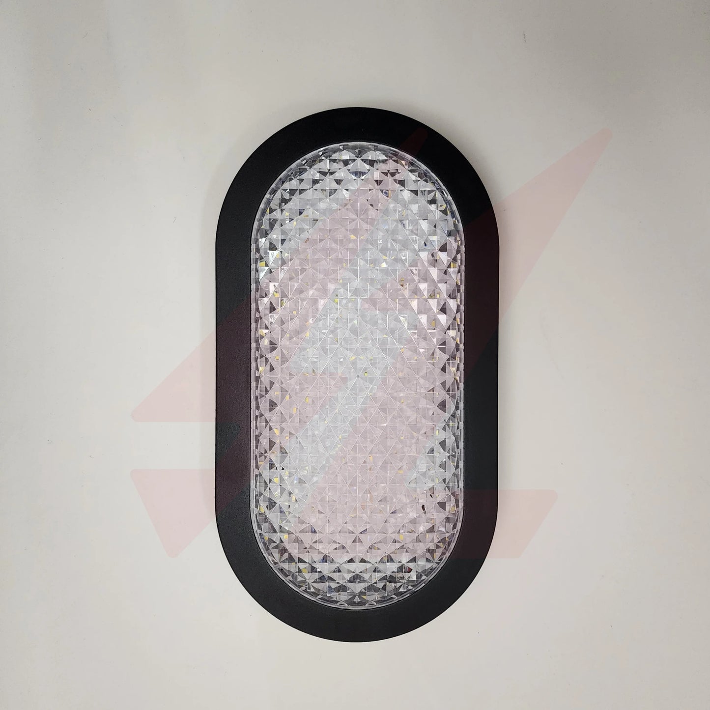 20W LED Crystal Decorative Wall Lamp with Black Aluminum Frame, Crystal Acrylic Diffuser, 3 Color CCT (3000K/4000K/6500K), 1600 Lumens, IP54 Waterproof for Indoor & Outdoor Use
