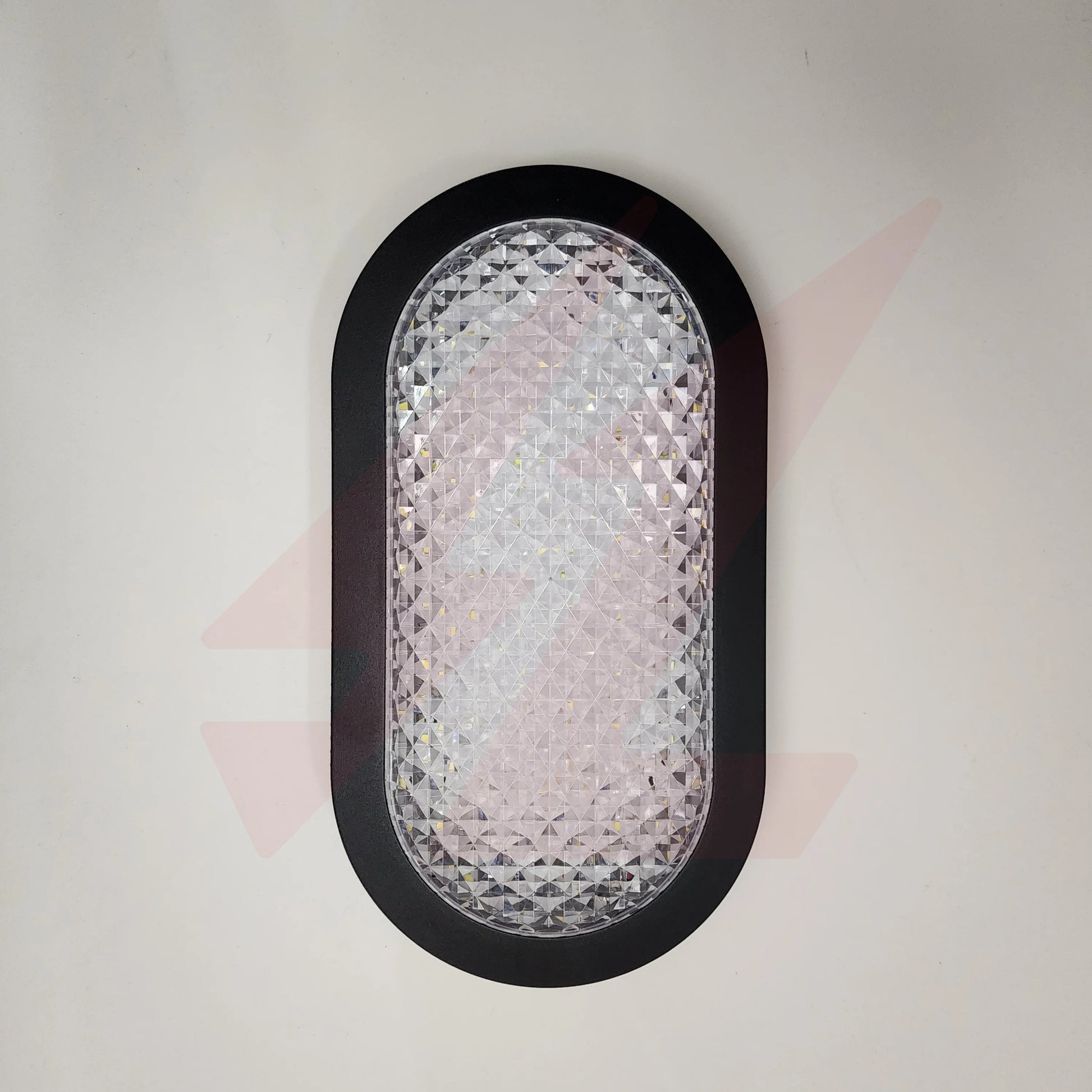 20W LED Crystal Decorative Wall Lamp with Black Aluminum Frame, Crystal Acrylic Diffuser, 3 Color CCT (3000K/4000K/6500K), 1600 Lumens, IP54 Waterproof for Indoor & Outdoor Use