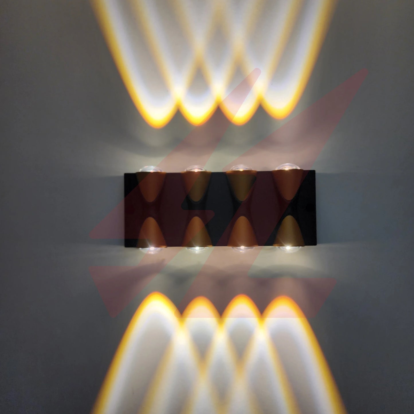 8W Modern LED Up Down Wall Lamp with Black Aluminum Body, Warm White 3000K Decorative Beam Lighting for Indoor & Outdoor Walls