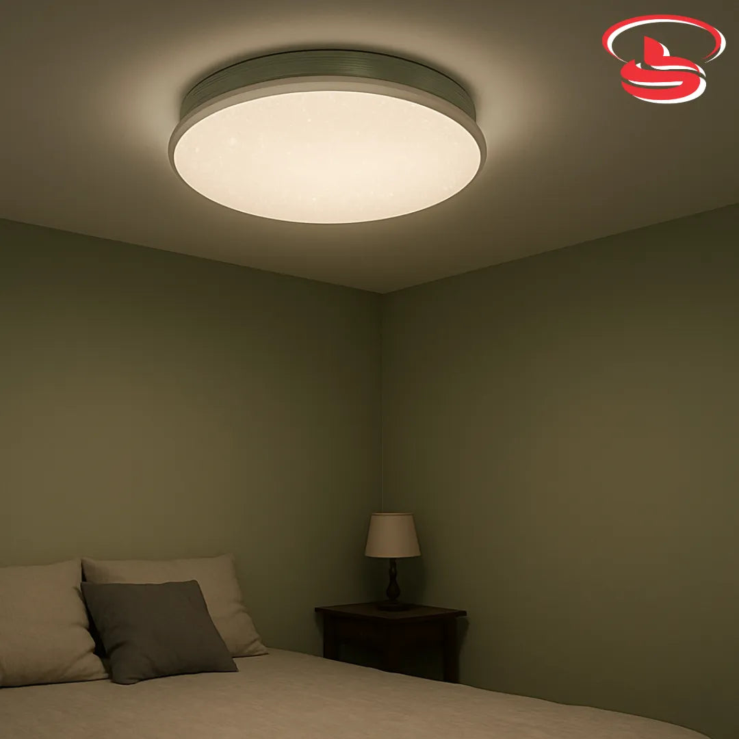48w Galaxy Glow LED Ceiling Light Starry Sparkle Effect with Brushed Silver Rim for Modern South African Interiors.
Smart Life Lighting & Electrical