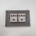 Silver 4 lever 1 way wall switch with modern rectangular design.
Smart Life Lighting & Electrical		