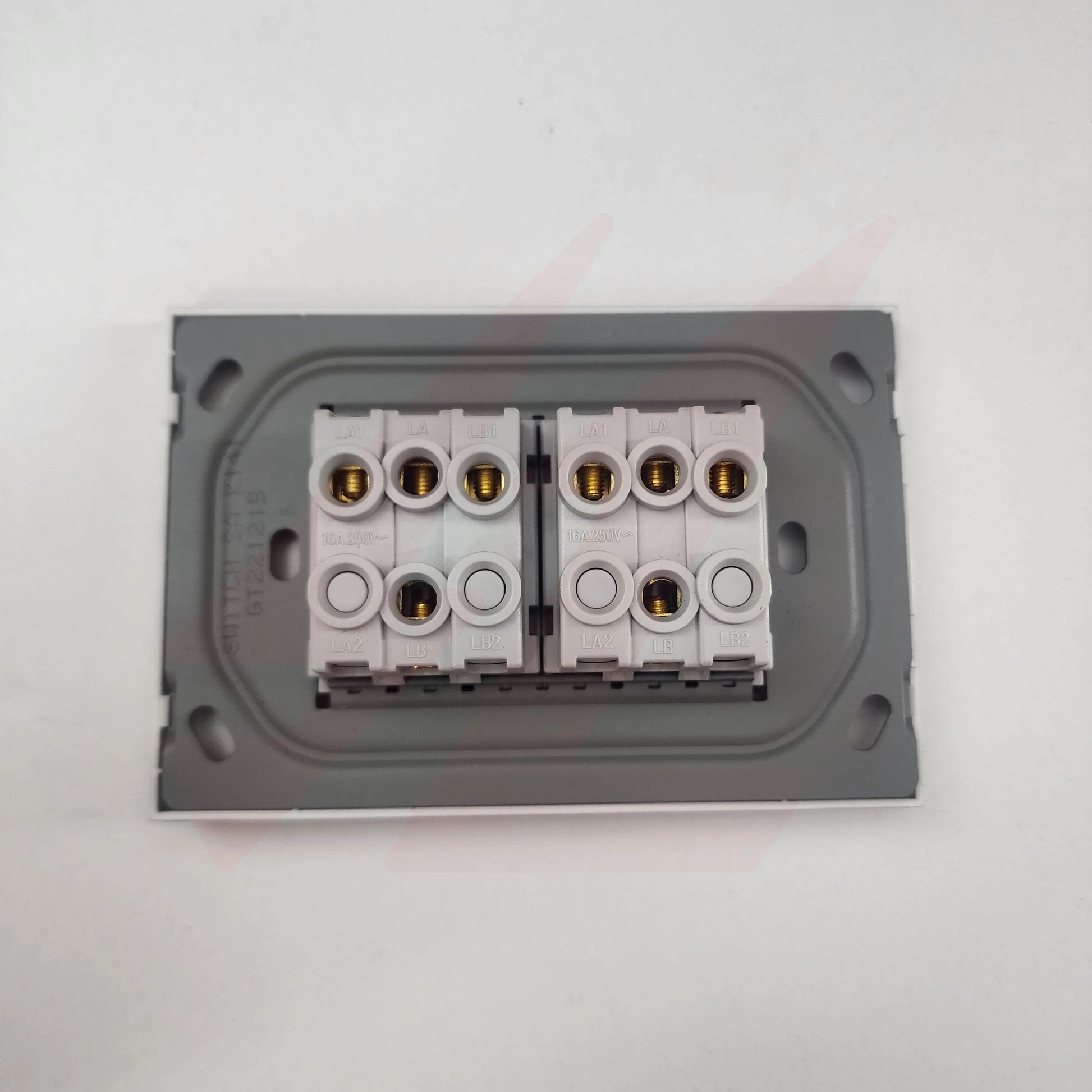Silver 4 lever 1 way wall switch with modern rectangular design.
Smart Life Lighting & Electrical		