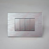 Silver 4 lever 1 way wall switch with modern rectangular design.
Smart Life Lighting & Electrical		