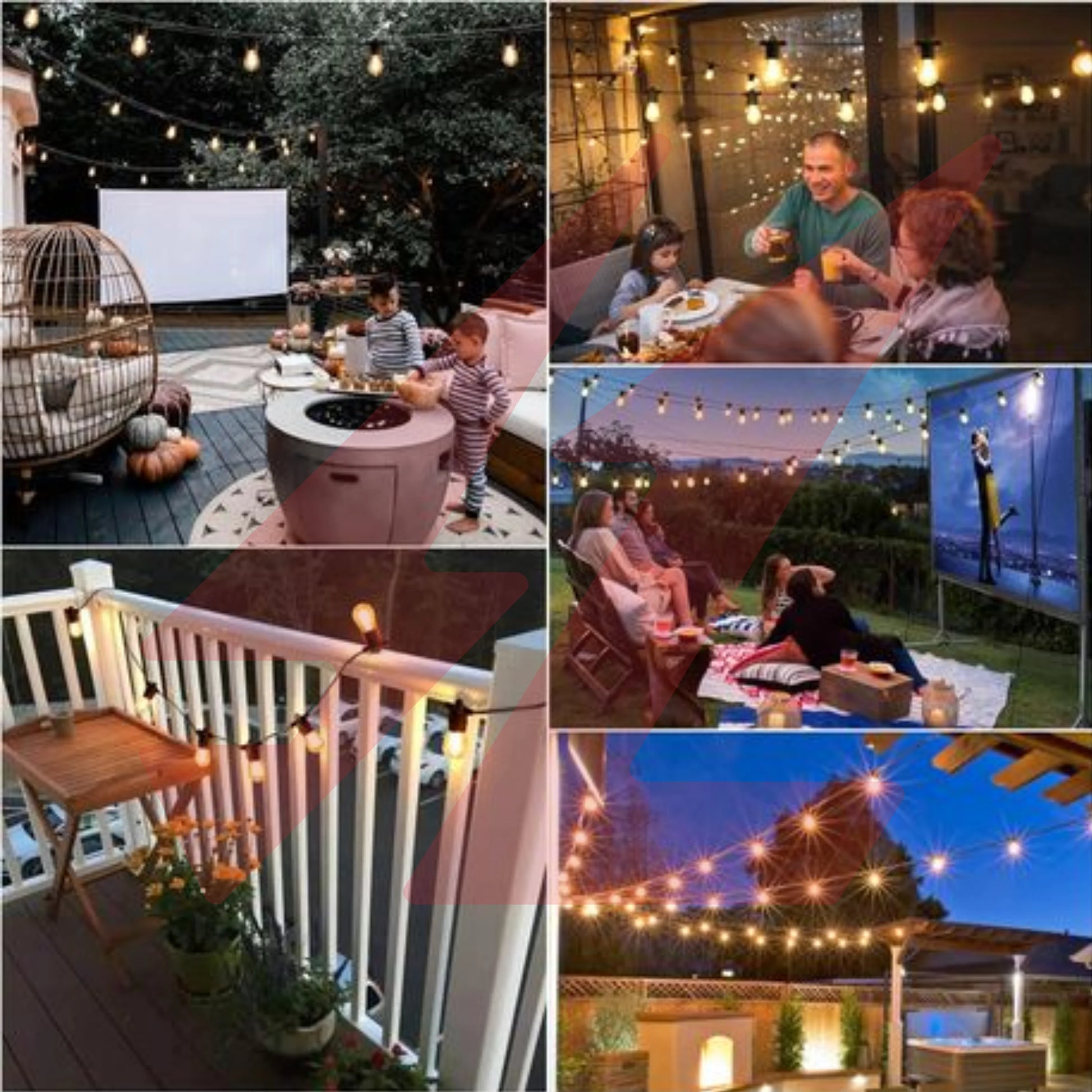 50m IP65 waterproof LED string light with 100 transparent decorative hanging bulbs.
Smart Life Lighting & Electrical