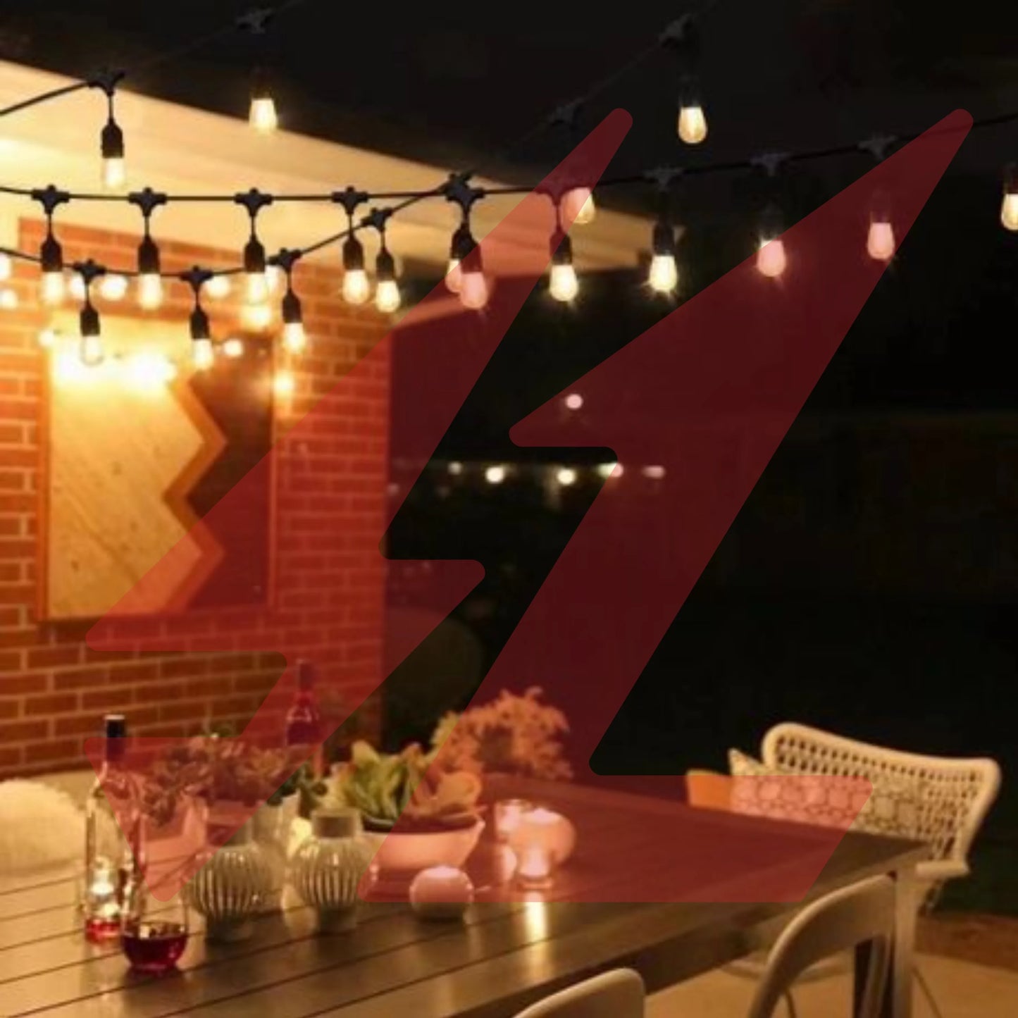 5m waterproof LED string light with 10 decorative hanging bulbs for outdoor garden and patio lighting.
Smart Life Lighting & Electrical		