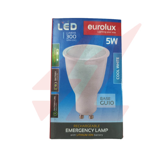 Eurolux 5W GU10 rechargeable warm white emergency LED spotlight bulb.
Smart Life Lighting & Electrical		
