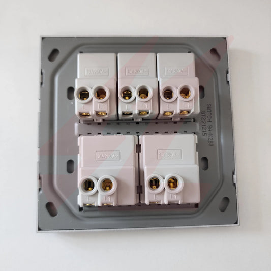 5 Lever 1 Way Switch black modern electrical wall switch.
Smart Life Lighting & Electrical		
