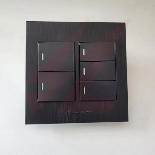 5 Lever 1 Way Switch black modern electrical wall switch.
Smart Life Lighting & Electrical		