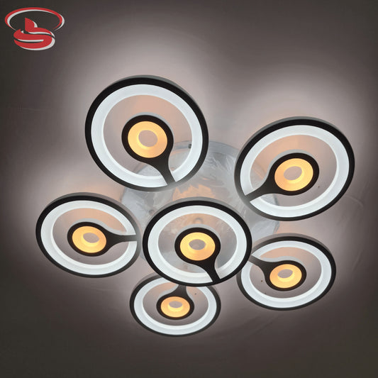 Modern 6-Circle adjustable ring LED ceiling light with customizable design and 3-colour changing modes – dual-tone, cool white, warm white, and crystal white.
Smart Life Lighting & Electrical