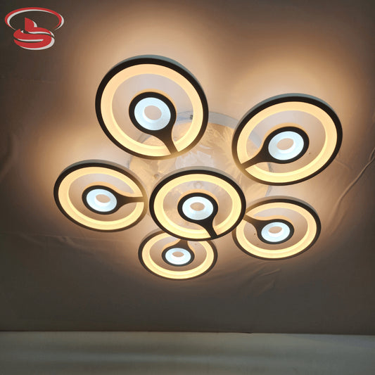 Modern 6-Circle adjustable ring LED ceiling light with customizable design and 3-colour changing modes – dual-tone, cool white, warm white, and crystal white.
Smart Life Lighting & Electrical