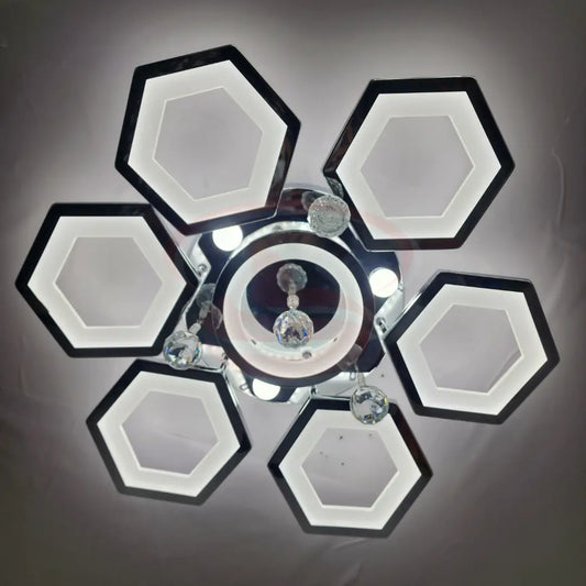 73W LED ceiling light with six hexagon rings and crystal pendant accents, providing stylish, energy-efficient lighting.
Smart Life Lighting & Electrical