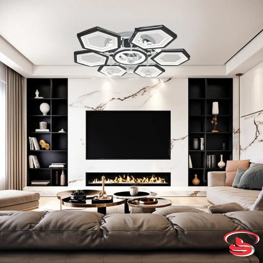 73w LED ceiling light with six hexagon rings and crystal pendant accents, providing stylish, energy-efficient lighting.
Smart Life Lighting & Electrical
