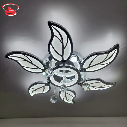 Modern 73w LED ceiling light featuring five leaf-shaped LED panels with crystal accents, combining pendant charm with energy-efficient design.
Smart Life Lighting & Electrical