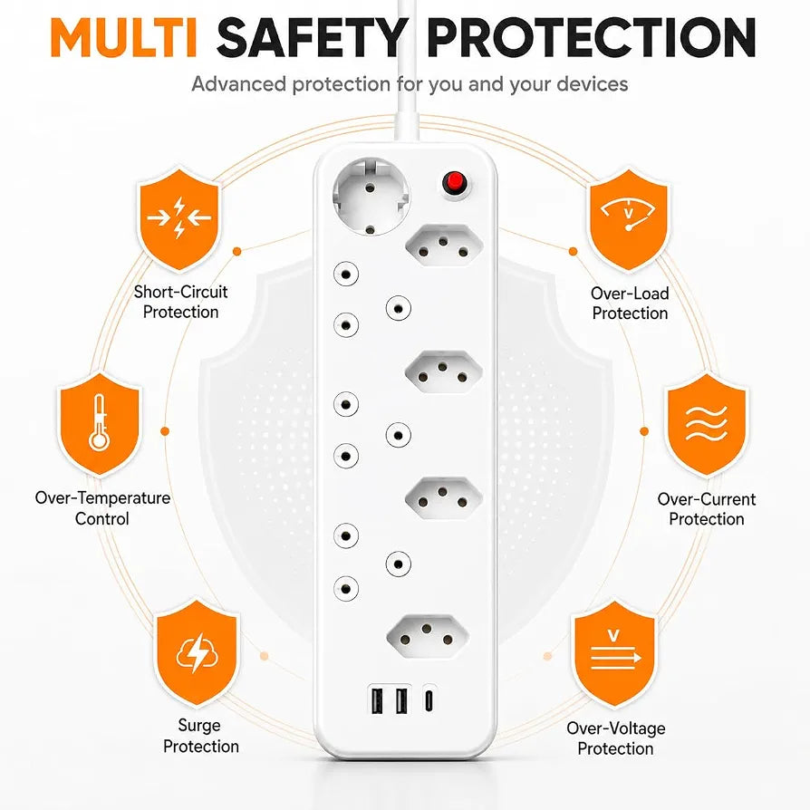 8-Way Multi-Plug Power Extension with 2 USB Ports and 1 Type-C Port.
Smart Life Lighting & Electrical