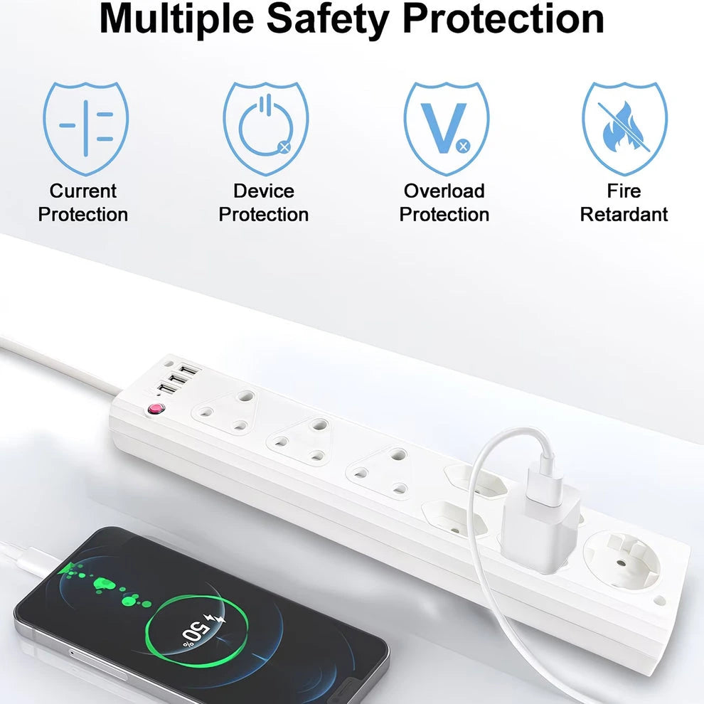 8-Way Multi-Plug Power Extension with 3 USB-A Ports and Overload Protection.
Smart Life Lighting & Electrical