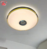 Round LED ceiling light with built-in Bluetooth speaker, warm yellow accent edge, and tri-colour lighting – ideal for smart living spaces.
Smart Life Lighting & Electrical