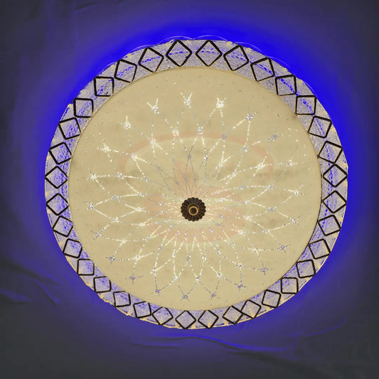 Modern CE-011 LED ceiling light with crystal-cut border, 3-colour changing illumination, and a soothing blue night glow for elegant home lighting.
Smart Life Lighting & Electrical