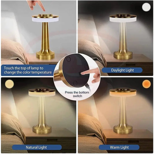 Elegant cone-shaped rechargeable LED table lamp with brushed metallic finish, 3 colour dimmable modes and Type-C Charging – modern home and restaurant lighting in South Africa.
Smart Life Lighting & Electrical