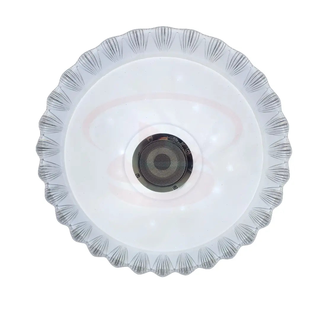 Stylish CE-009 ceiling light featuring crystal-patterned design, built-in Bluetooth speaker, and 3-colour changing LED illumination.
Smart Life Lighting & Electrical