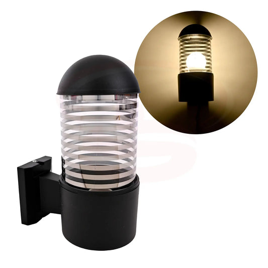 Black Dome Wall Light glowing on exterior wall – Outdoor E27 Lamp
Smart Life Lighting & Electrical