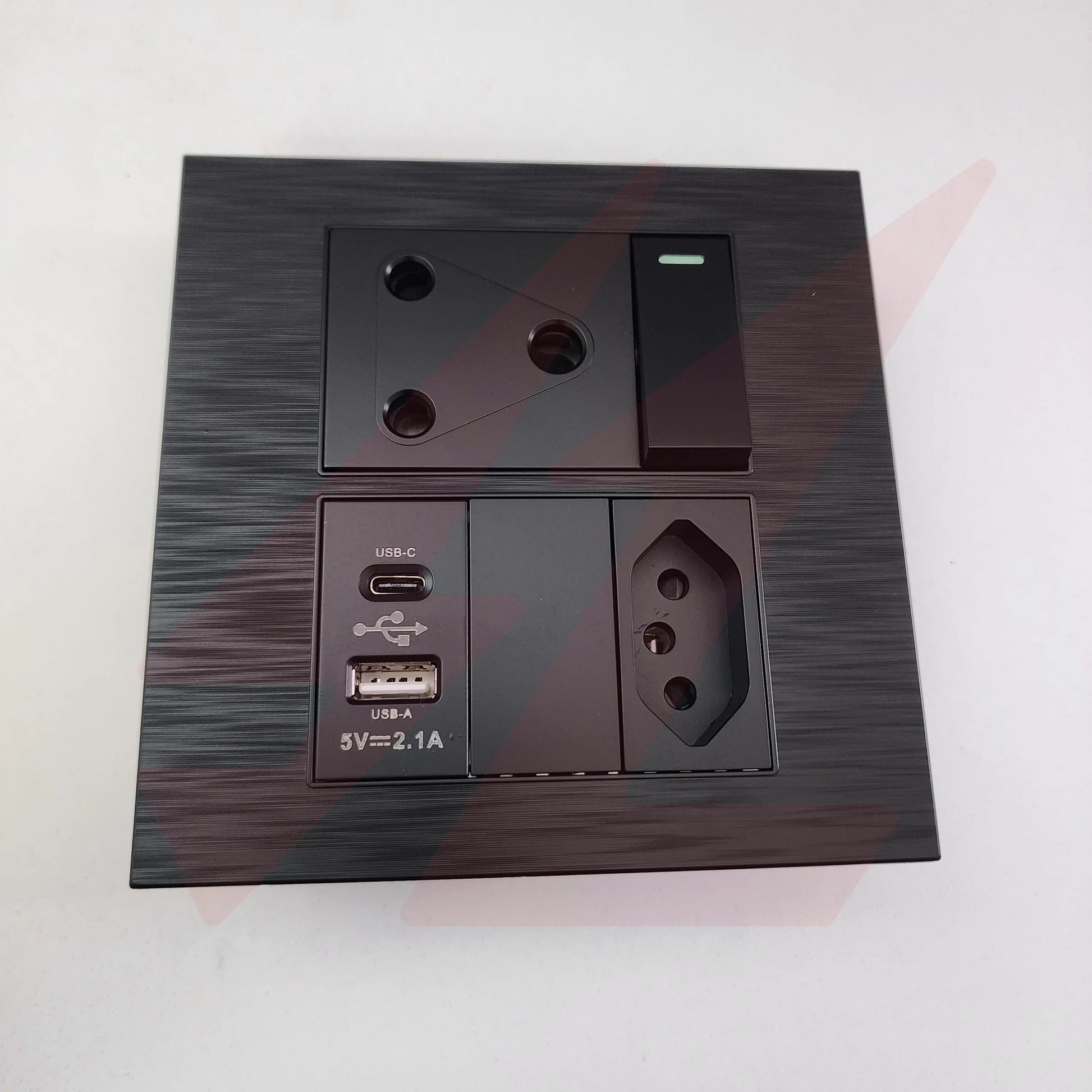 Black Euro USB double socket plug 4×4 with USB-A and USB-C charging ports.
Smart Life Lighting & Electrical		
