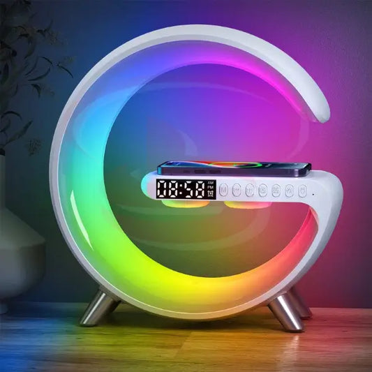 G Shape LED Lamp with Clock, Bluetooth Speaker, FM Radio, USB, Micro SD and Wireless Charging – Multi-Functional Smart Lamp.
Smart Life Lighting & Electrical